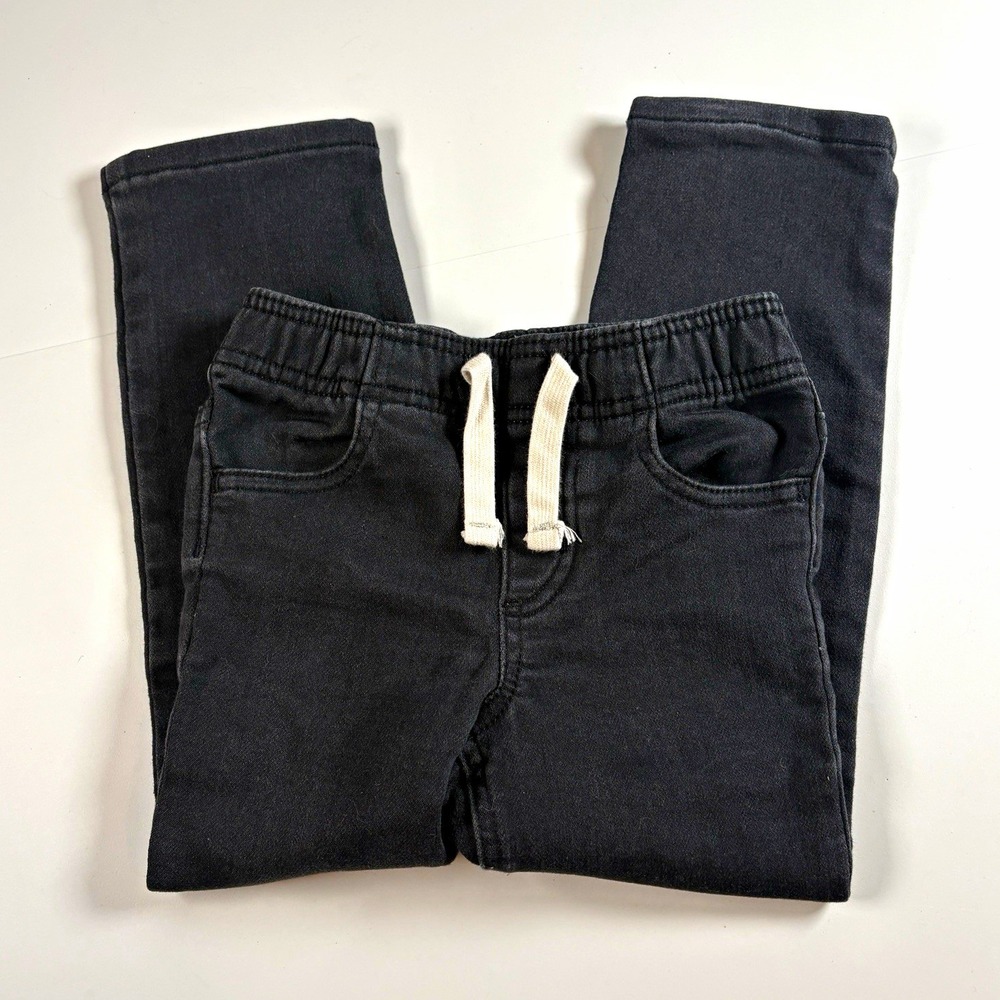 Epic Threads Boys Black Denim Pull On Jeans Slim Fit Size 4T Elastic Waist Knit